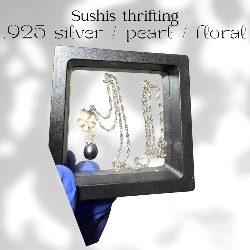 925 Silver Cascading Freshwater Pearl Necklace with case